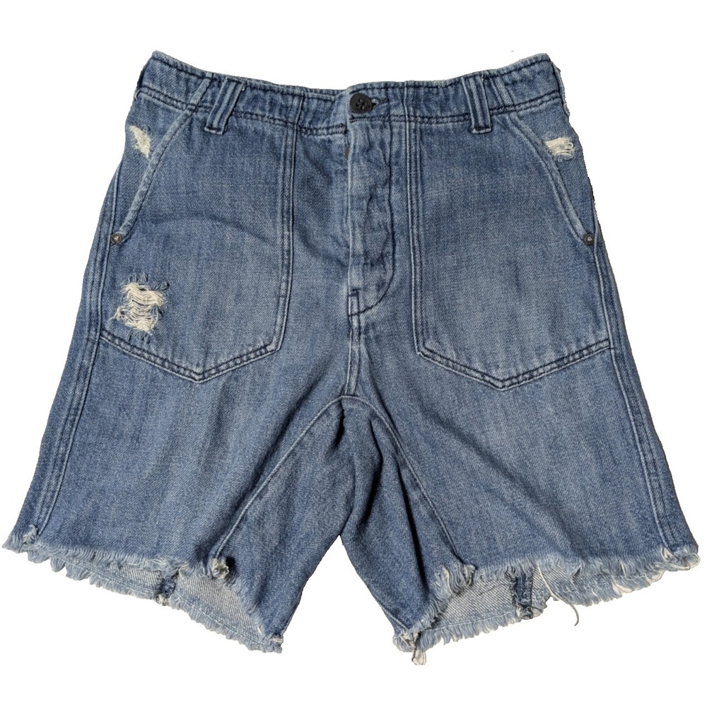 Free People She's‎ A Legend Shorts Distressed Denim Blue - Women Size 0